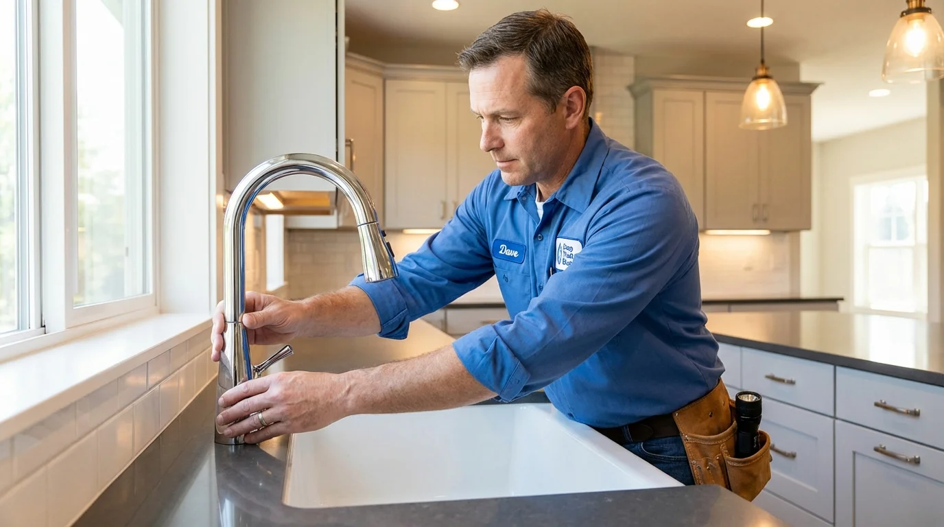 Kitchen faucet installation by Johns Plumbing LLC in Wallace