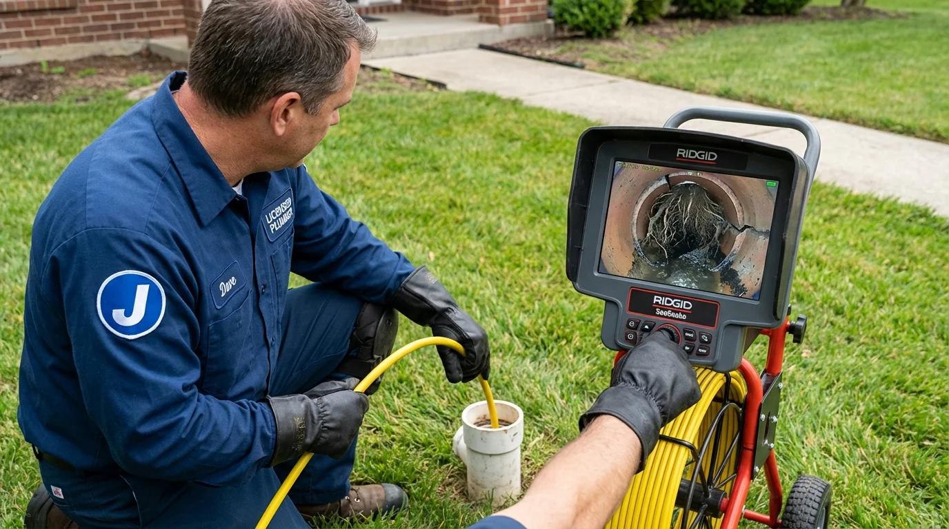 Sewer camera inspection being performed by Johns Plumbing LLC in Wallace